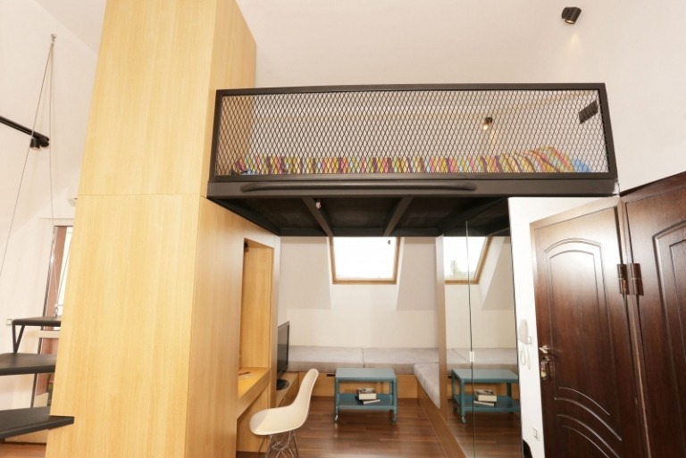Ställ in små rum-nivå-säng-sov-område-optimera-utrymme