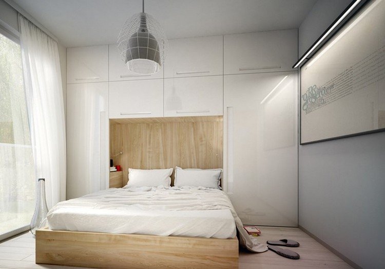 små rum-färg-design-sovrum-inbyggd garderob-vit-högglans-fronter