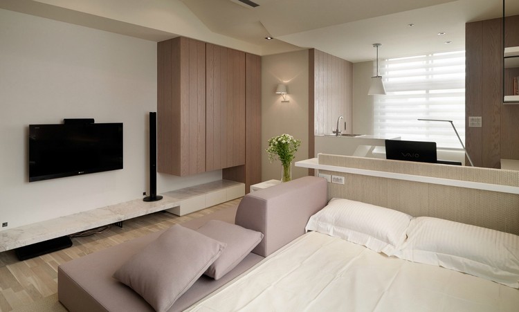 Små utrymmen-spara-plats-möblering-tips-stängda-fronter-modern-ett-rum-lägenhet