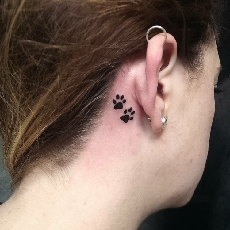 kvinnor kroppssmycken tasstryck små tatueringsmotiv för bakom örat