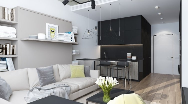 liten lägenhet-möblering-30sqm-studio-ett-rum-soffa-ljus