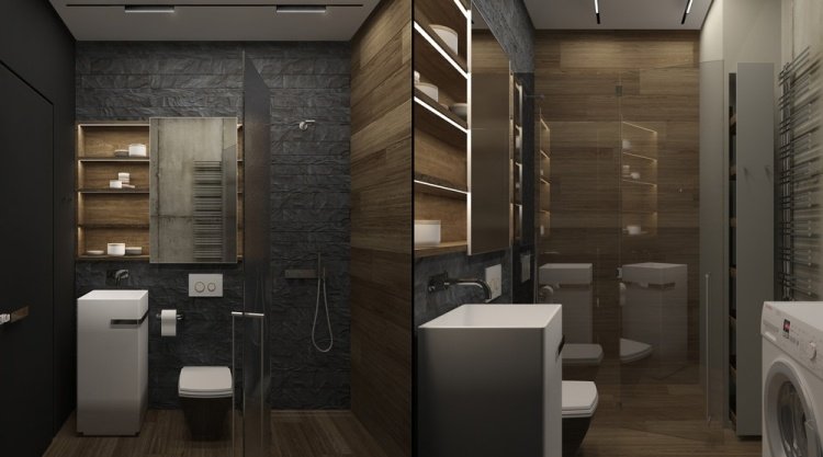 Inred en liten lägenhet -30kvm-badrum-dusch-trä-glasvägg