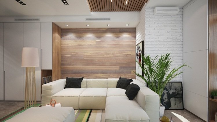 liten-lägenhet-inredning-30sqm-vit-trä-soffa-modern-ljus-design