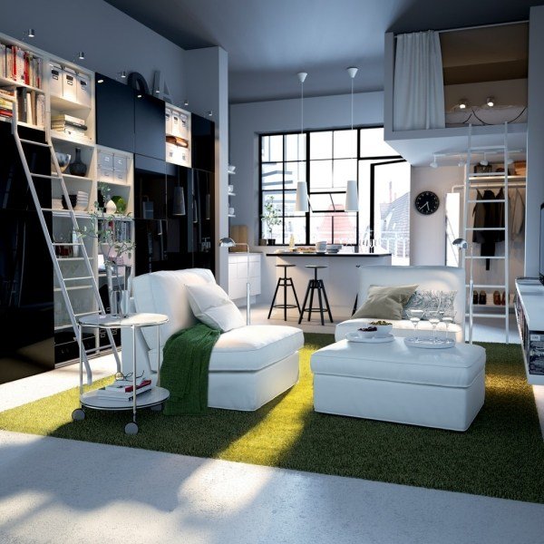 Vardagsrum inredning-liten lägenhet Ikea