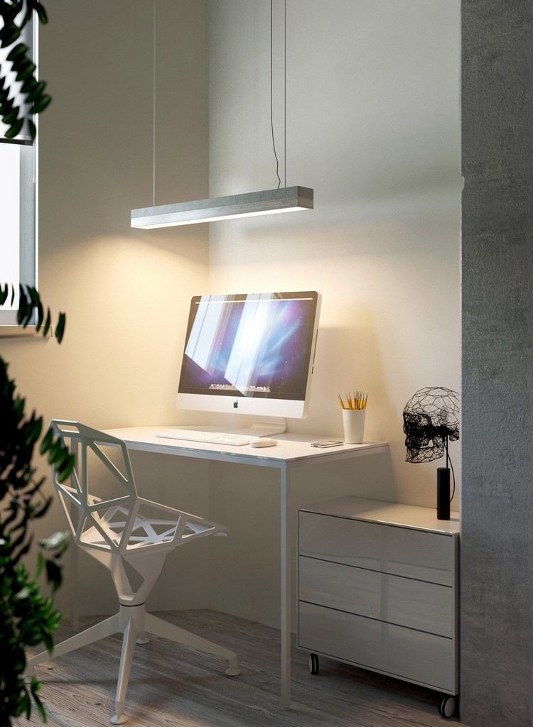 inredning-små-lägenheter-liten-studie-praktisk-inredning-hängande-lampa