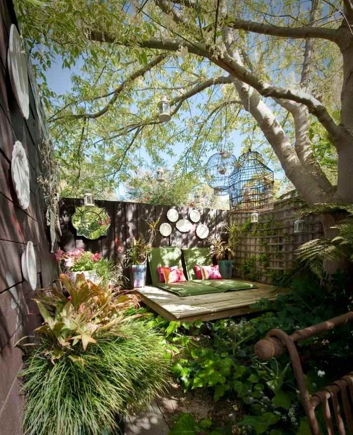 Eklektisk-Relax-Zone-liten-trädgård-city-idéer-dekoration-växter