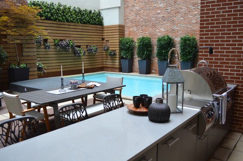 Liten-trädgård-planter-modern-design-idéer