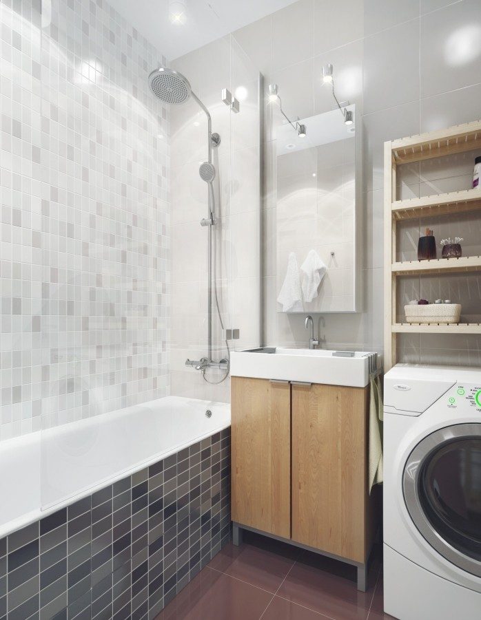 små-badrum-kakel-idéer-mosaik-grå-toner-badkar