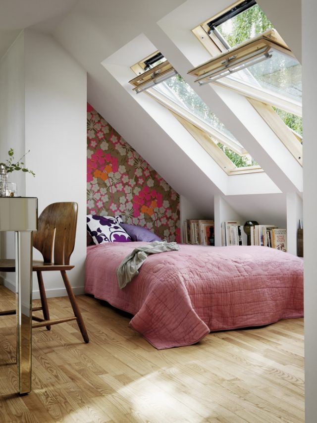 tips för inredning av sovrum med tak, fäst tapeter