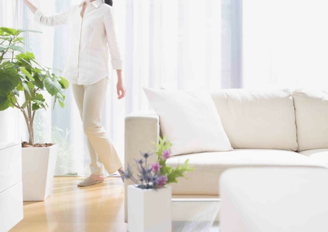 Luftkonditionering-hem-stoppad soffa-vit inredning