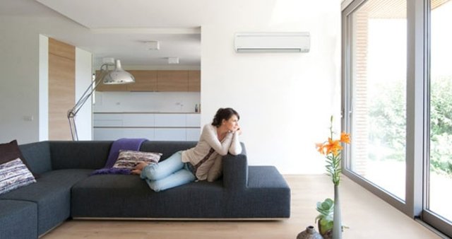 Klädda möbler-vardagsrum-med-luftkonditionering