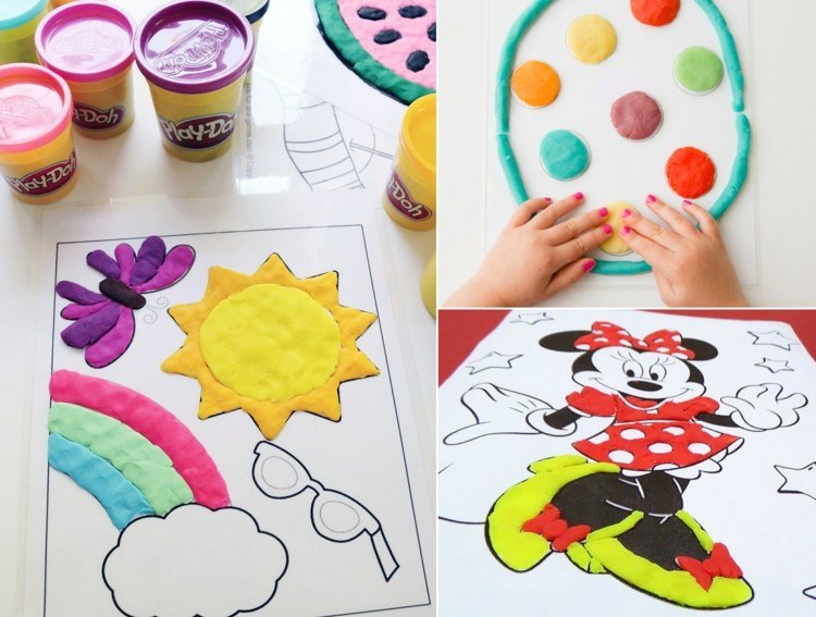 Roligt med barn på helgen - designa målarbok med plasticine istället för färger