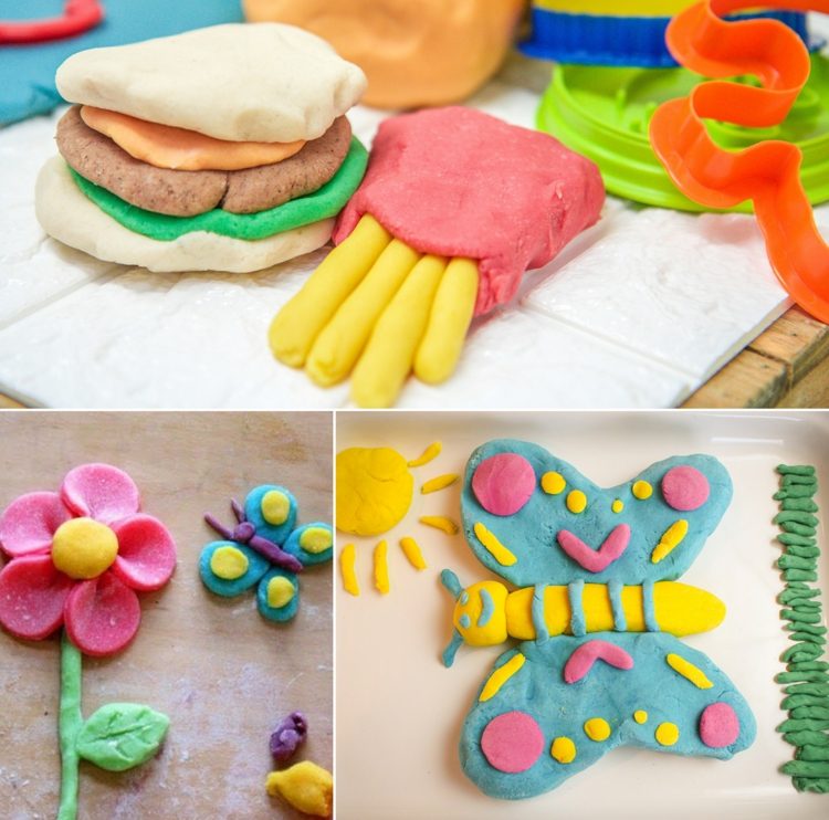 Idéer för barn med modellerande lera - att göra tematiska motiv som fjärilar eller mat