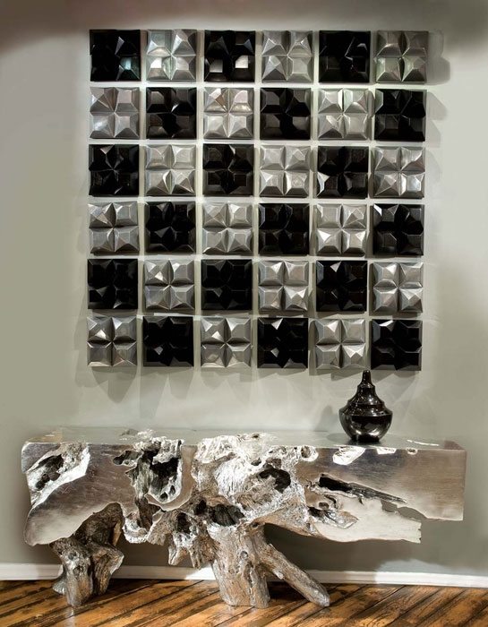 phillips ekomöbler silver konsol bord väggdekoration kakel