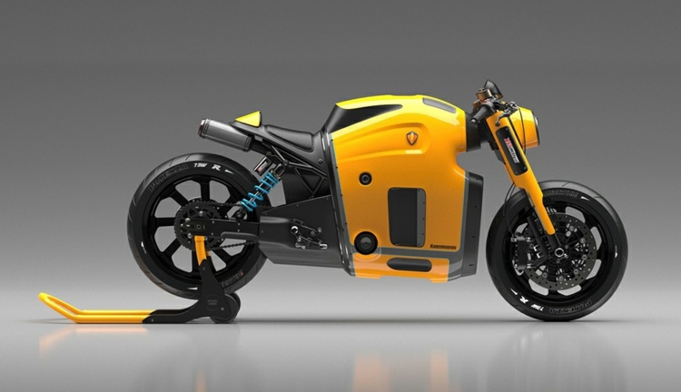 gul koenigsegg motorcykel design koncept burov