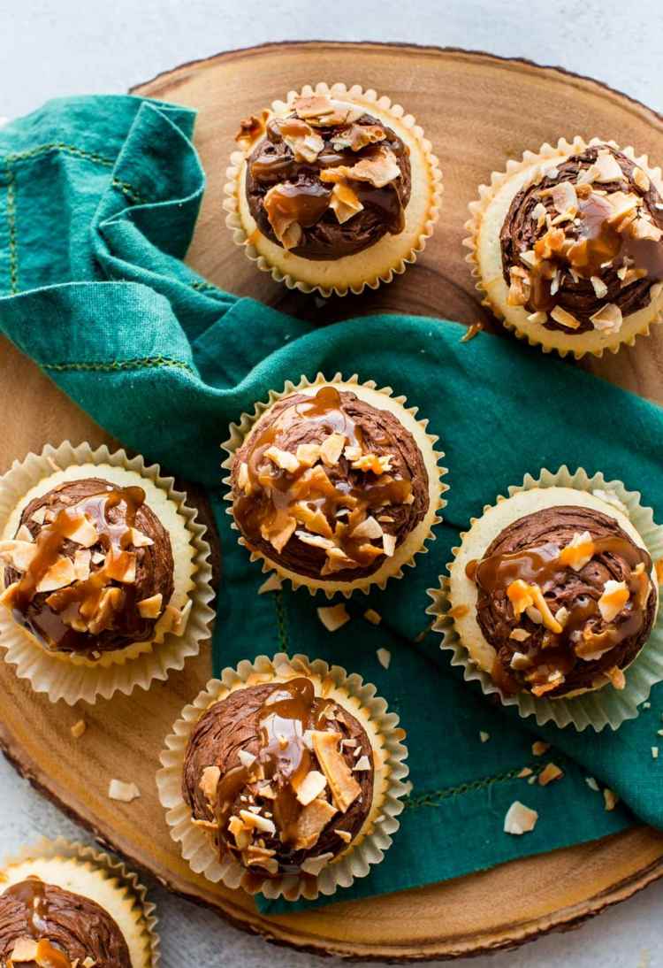 kokos dessert muffins toppning choklad