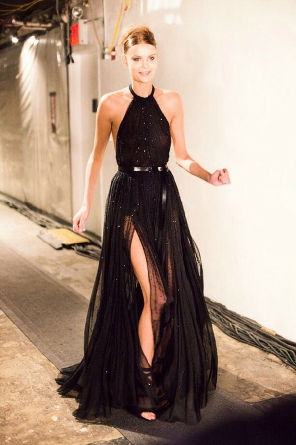 Haute-couture-svart-lång-klänning
