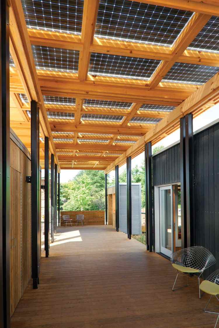 ekologisk byggnad hållbarhet exempel på konstruktion hållbar arkitektur hållbar design takläggning solpaneler