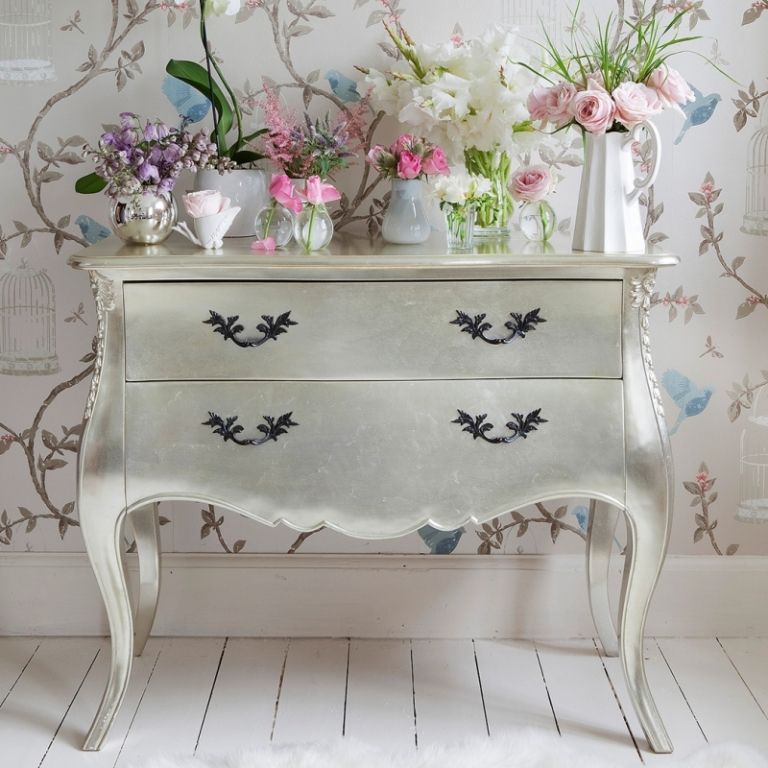 Dresser-shabby-chic-silver-paint-painting