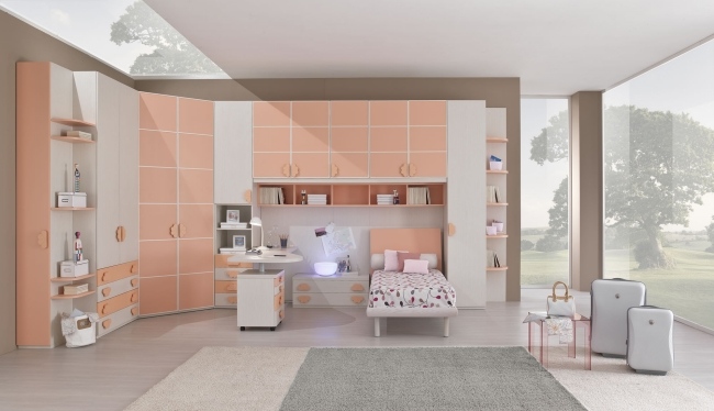 GIESSEGI barnrumsmöbler ljusrosa vit komplett