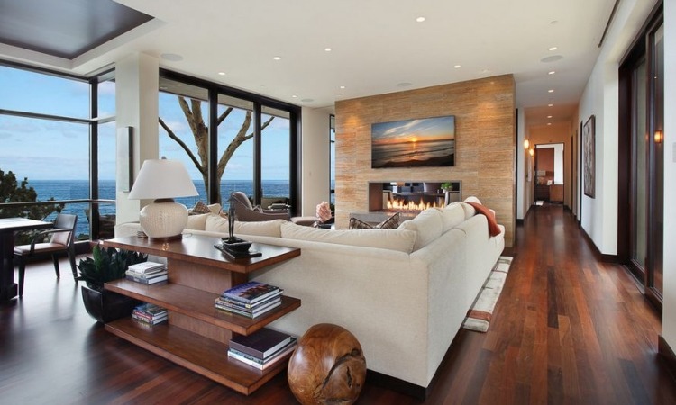 konsol-bord-bakom-soffa-inredning-idéer-trä-golv-beige-vägg-design-natursten-fläckar-fönster-vägg