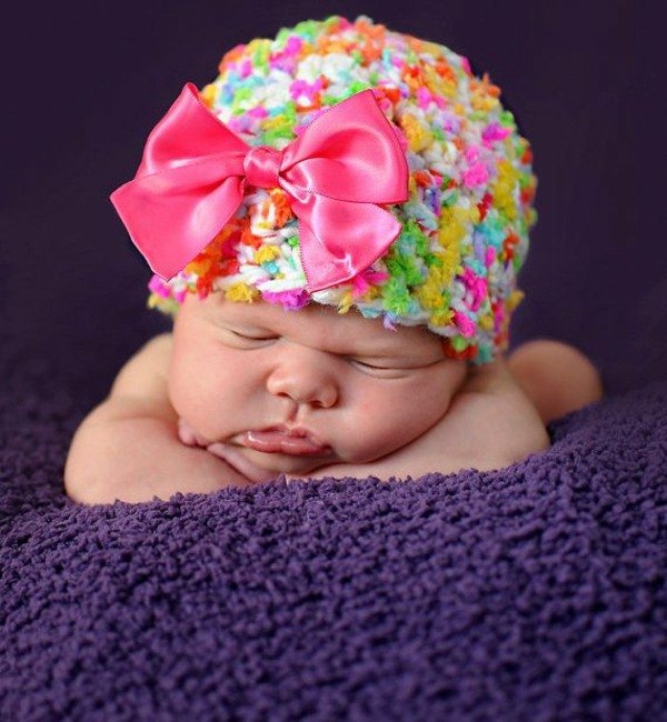 Nyfödd flicka rosa rosettstickad hatt merchandise