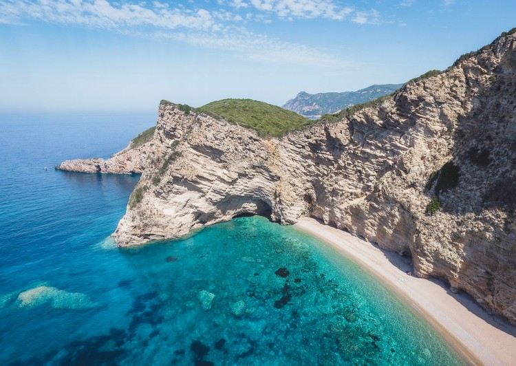 Paradise Beach Korfu semester lugna stränder i Grekland