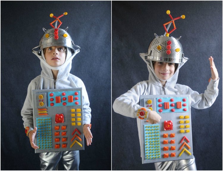 kostym tinker nudlar barn robot tröja huva sil