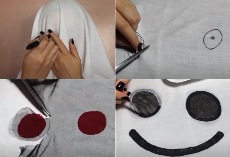 Instruktioner för att göra en DIY spökdräkt på Halloween trots skyddsmasken