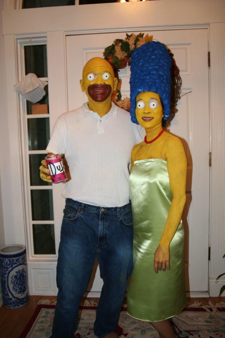 original-kostym-idéer-för-Mardi Gras-Carnival-The-Simpsons-peruker