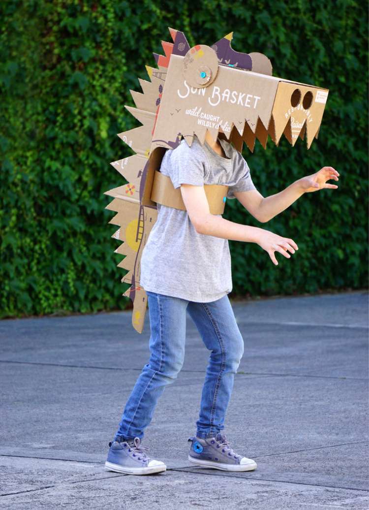 dinosaurie kostym barn vuxen DIY idé