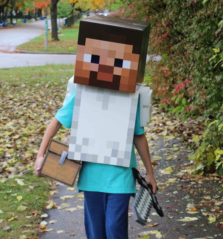 Steve minecraft kostym gör det själv karneval