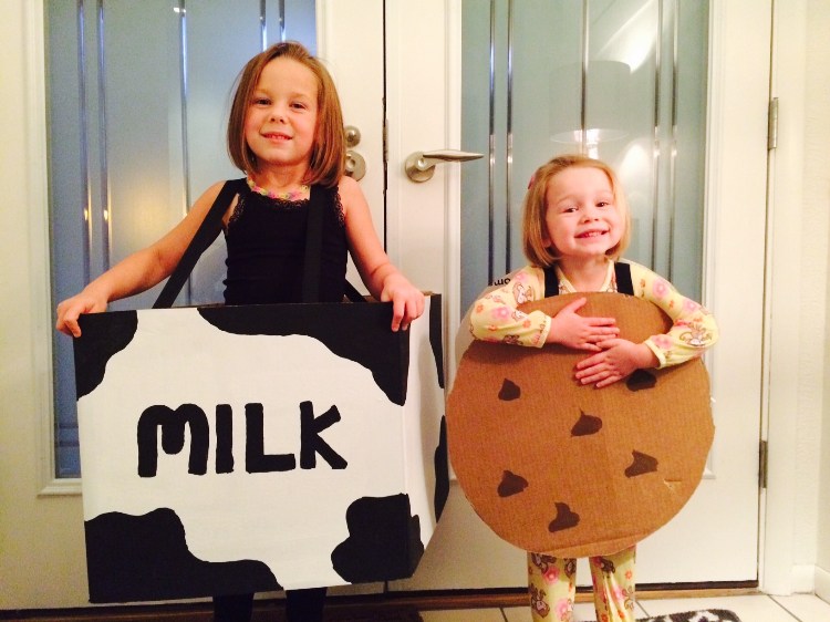 mjölkkakekostymer syskonkartong DIY