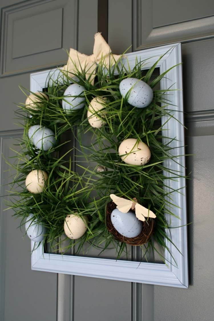 Krans-äggskal-tinker-påsk-krans-konstgjord-gräs-dekoration-bon-påsk-ägg-dekoration