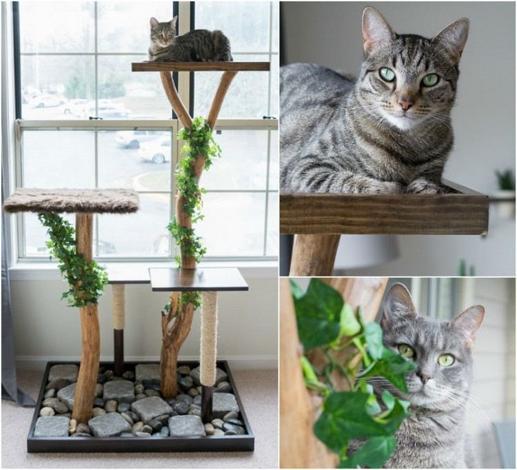 skrapstolpe för katt DIY modern design