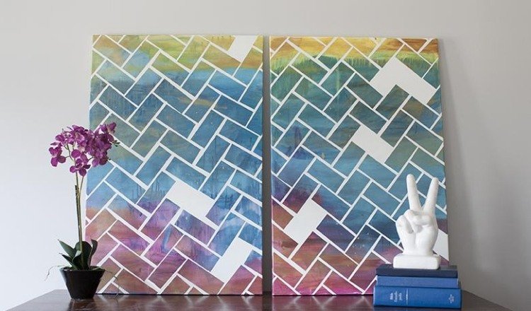 Lägenhet-dekorera-idéer-gör-själv-lite-pengar-bild-bitar av papper-pastellfärger