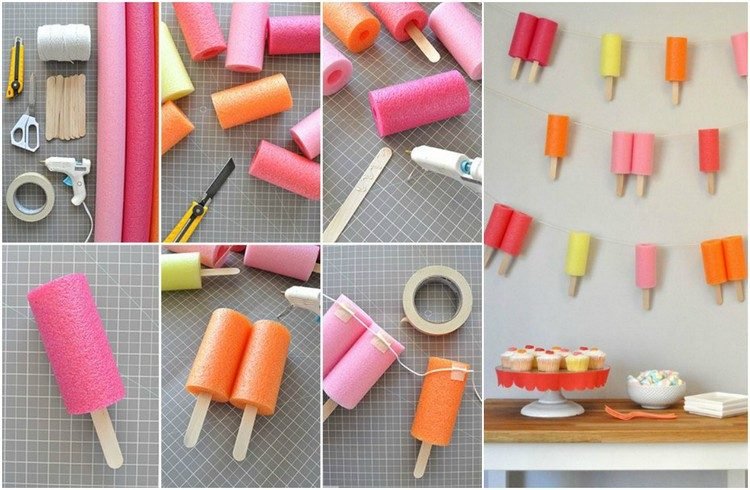 kreativa-tinker-idéer-pool nudel-popsicle-krans-gör-det-själv-material
