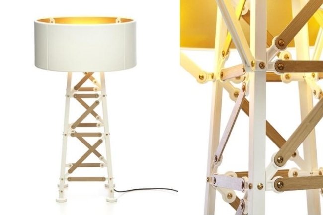 Konstruktion lampa design golvlampa leksak element trä