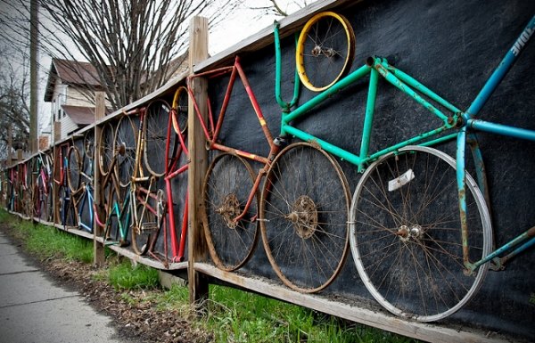 Metallram cykelåtervunnet trädgårdsstaket