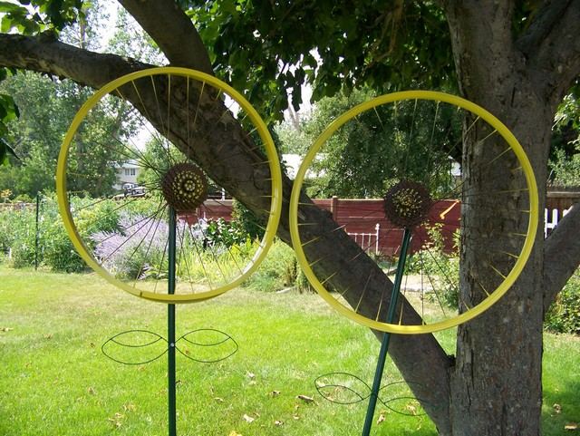 upcycling trädgård dekoration idéer gul färg