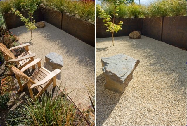 sand trädgård design idéer japanska design stenar