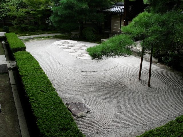 Sand i trädgården design kreativa idéer zen trädgård design