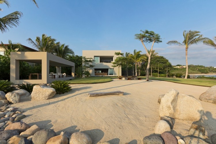 sand i landskapsarkitektur strandstil modern husdesign