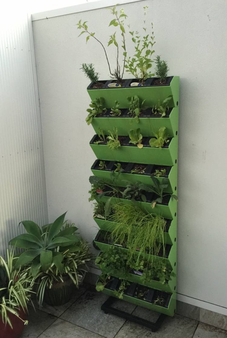 grönsaks-trädgård-skapa-vertikal-blomma-låda-metall-vägg-balkong