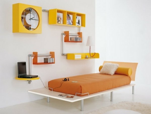 modern-interiör-orange-tonåring-rum