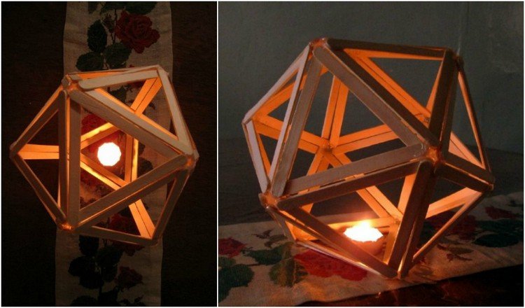 Lampa gjord av ispinnar-belysning-idé-värmeljus