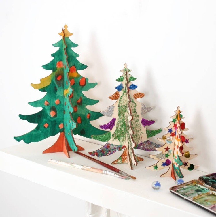 bordsdekoration-jul-gör-det-själv-jul-träd-dekorera-dekorera-design-barn