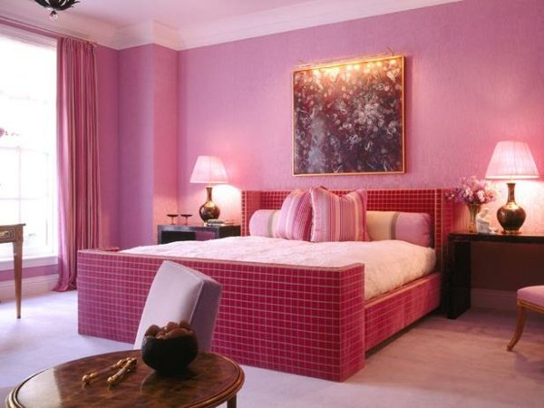 rosa sovrum vägg färg ljus takmålning