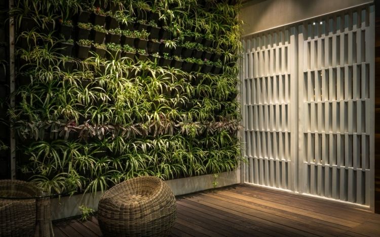kreativ-vägg-design-modern-design-vertikal-trädgård-växt-lamell-vägg
