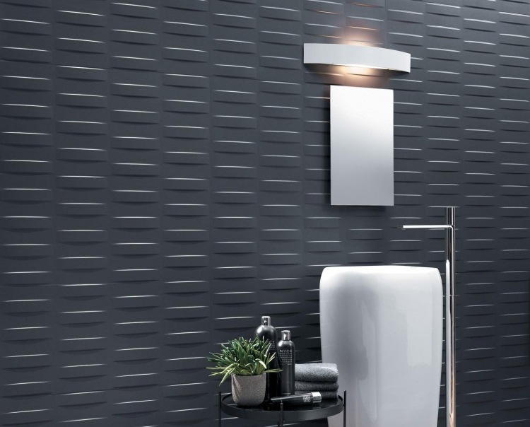 kreativ väggdesign -3d-keramik-badrum-antracit-grå-lättnad-struktur